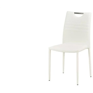 Stuhl  mit Griff - weiß - Materialmix - 43 cm - 91 cm - 51 cm | Möbel Kraft