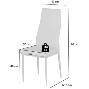 Stuhl - weiß - Materialmix - 40 cm - 98 cm - 50,5 cm | Möbel Kraft