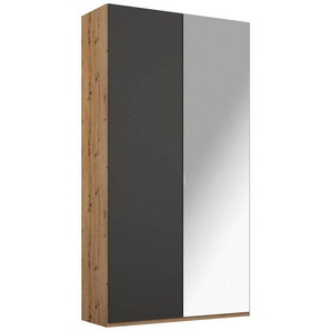 Stylife Drehtürenschrank, Graphit, Eiche, Holzwerkstoff, 2 Fächer, 101x223x60 cm, Blauer Engel, Goldenes M, Made in Germany, Typenauswahl, Beimöbel erhältlich, umfangreiches Zubehör in verschiedenen Größen Holzdekoren erhältlich, Kinder- & Jugendzimmer,