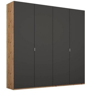 Stylife Drehtürenschrank, Graphit, Eiche, Holzwerkstoff, 4 Fächer, 201x223x60 cm, Blauer Engel, Goldenes M, Made in Germany, Typenauswahl, Beimöbel erhältlich, umfangreiches Zubehör in verschiedenen Größen Holzdekoren erhältlich, Kinder- & Jugendzimmer,