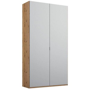 Stylife Drehtürenschrank, Grau, Eiche, Holzwerkstoff, 2 Fächer, 101x223x60 cm, Blauer Engel, Goldenes M, Made in Germany, Typenauswahl, Beimöbel erhältlich, umfangreiches Zubehör in verschiedenen Größen Holzdekoren erhältlich, Kinder- & Jugendzimmer,