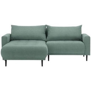 Stylife Ecksofa, Grün, Textil, 2,5-Sitzer, Füllung: Schaumstoff, seitenverkehrt montierbar, L-Form, 215x160 cm, Stoffauswahl, Hocker erhältlich, Rücken echt, Armteil links, rechts, Wohnzimmer, Sofas & Couches, Wohnlandschaften, Ecksofas