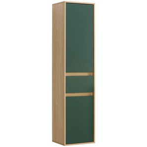 Stylife Hochschrank, Grün, Eiche, Holzwerkstoff, 1 Schubladen, seitenverkehrt montierbar, 40.3x165.1x33.1 cm, Made in Germany, hängend, Badezimmer, Badezimmerschränke, Hochschränke