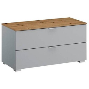 Stylife Kommode, Grau, Eiche, Metall, 2 Schubladen, 80x42x42 cm, Blauer Engel, Goldenes M, Made in Germany, Typenauswahl, stehend, in verschiedenen Holzdekoren erhältlich, Wohnzimmer, Kommoden & Sideboards, Kommoden