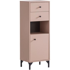 Stylife Midischrank Smash, Altrosa, Metall, 1 Fächer, 2 Schubladen, 40.3x114.5x33.1 cm, Made in Germany, Beimöbel erhältlich, stehend, Badezimmer, Badezimmerschränke, Midischränke