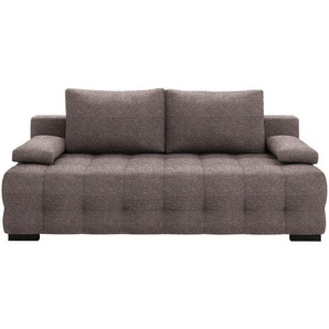 Stylife Schlafsofa Jensen, Braun, Textil, 2-Sitzer, Füllung: Faserbällchen, Schaumstoffflocken,Faserbällchen, Schaumstoffflocken, 209x96x100 cm, Stoffauswahl, Schlafen auf Sitzhöhe, Rücken echt, Kinder- & Jugendzimmer, Jugendmöbel, Jugendsofas