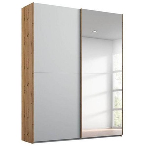 Stylife Schwebetürenschrank, Grau, Eiche, Holzwerkstoff, 4 Fächer, 151x223x68 cm, Blauer Engel, Goldenes M, Made in Germany, Typenauswahl, Beimöbel erhältlich, umfangreiches Zubehör in verschiedenen Größen Holzdekoren erhältlich, Kinder- & Jugendzimmer,