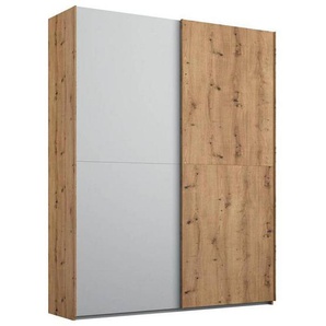 Stylife Schwebetürenschrank, Grau, Eiche, Holzwerkstoff, 4 Fächer, 151x223x68 cm, Blauer Engel, Goldenes M, Made in Germany, Typenauswahl, Beimöbel erhältlich, umfangreiches Zubehör in verschiedenen Größen Holzdekoren erhältlich, Kinder- & Jugendzimmer,