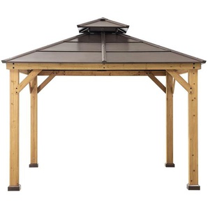 Sunjoy Zedernholz Gazebo PAPS - 335cm x 335cm, Aldercy