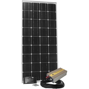 SUNSET Solarmodul Stromset AS 140, 140 Watt, 230 V Solarmodule für Gartenhaus oder Reisemobil, auch zum Laden von E-Bikes geeignet silberfarben (baumarkt) Solartechnik