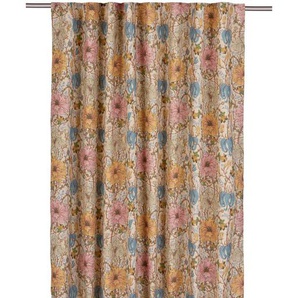 Svanefors Fertigvorhang Flore, Gelb, Textil, Floral, 135x260 cm, Oeko-Tex® Standard 100, Wohntextilien, Gardinen & Vorhänge, Fertiggardinen, Fertiggardinen