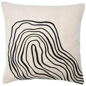 Svanefors Kissenhülle Curve, Beige, Textil, Ornament, 45x45 cm, Wohntextilien, Bezüge, Kissenbezüge