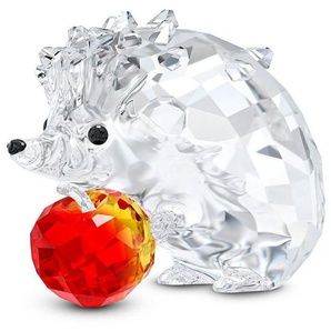 Swarovski Dekofigur Kristallfigur Igel mit Apfel, 5532203 (1 St), Swarovski® Kristall mit schwarzem Emaille