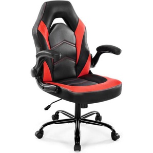 Sweetcrispy Gaming Stuhl - Ergonomischer Gaming Sessel, Verstellbarer Drehbarer Gamingstuhl aus PU-Leder mit klappbaren Armlehnen, Geeignet für