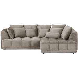 switch Ecksofa aus Samt Tiga ¦ braun ¦ Maße (cm): B: 285 H: 88 T: 205