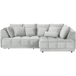 switch Ecksofa aus Samt Tiga ¦ grau ¦ Maße (cm): B: 285 H: 88 T: 205