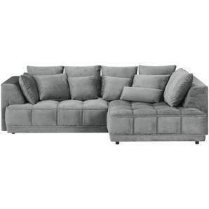 switch Ecksofa aus Samt Tiga ¦ grau ¦ Maße (cm): B: 285 H: 88 T: 205