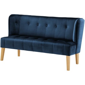 switch Küchensofa Samt  Bella ¦ blau ¦ Maße (cm): B: 158 H: 90 T: 72