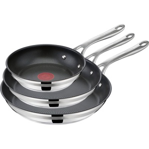 Tefal Pfannen-Set Jamie Oliver Cook Smart, Edelstahl (Set, 3-tlg., Pfannen 20/24/28 cm), Antihaftversiegelung, Induktion, Thermo-Signal, spülmaschinenfest