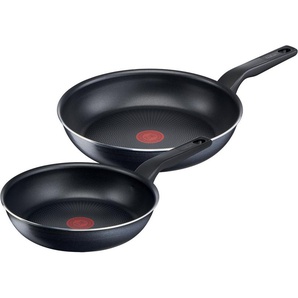 Tefal Pfannen-Set XL Force, Aluminium (Set, 2-tlg., je 1 Pfanne Ø 24/28 cm, H: 6 cm), Antihaft, Thermo-Signal, tiefe Form, alle Herdarten außer Induktion