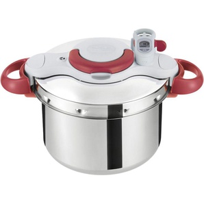 Tefal Schnellkochtopf Clipso Minut Perfect, bis max. 6 Liter, Ø ca. 22 cm, Edelstahl (1-tlg), Dampfkochtopf aus Edelstahl, 6 l, alle Herdarten, Induktion