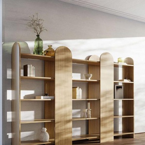 TemaHome Bücherregal Venice, Offenes elegantes Designregal, 5 Ablagen, Höhe 175 cm, mit abgerundete Aussenseiten, mit verstecktem Stauraum