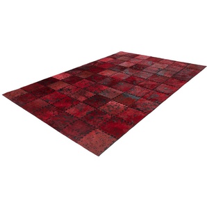 Teppich ARTE ESPINA Voila 100 Teppiche Gr. B: 200cm, 5mm, L: 290cm, rot handgenähter Flachflor-Teppich im Patchwork-Design.