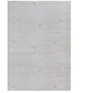 Teppich AYYILDIZ TEPPICHE SAHARA 1113 Teppiche Gr. B/L: 240 cm x 340 cm, 12 mm, 1 St., silberfarben Esszimmerteppiche Pflegeleicht Strapazierfähig Trend Colors