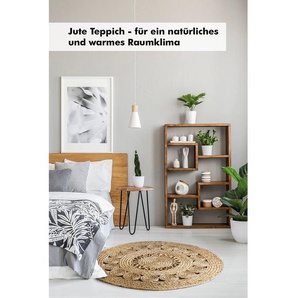 Teppich Balo Beige Ø 150cm Baumwollstoff