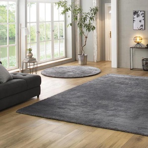 Teppich BRUNO BANANI Dana Teppich, besonders weich und kuschelig, leichter Glanz Teppiche Gr. B: 300cm, 30mm, L: 400cm, grau uni, weich, Mikrofaser Teppiche, Wohnzimmer, Schlafzimmer, Esszimmer