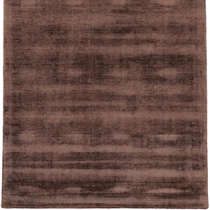 Teppich CARPETFINE Ava Viskoseteppich Teppiche Gr. B: 200cm, 13mm, L: 290cm, braun (dunkelbraun) Seidenoptik, leichter Glanz, auch als Läufer erhältlich