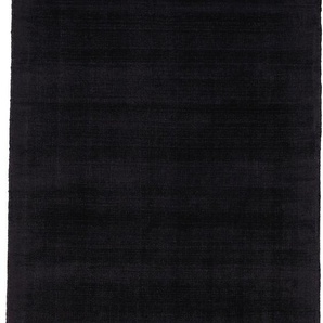 Teppich CARPETFINE Ava Viskoseteppich Teppiche Gr. B: 80cm, 13mm, L: 600cm, schwarz Seidenoptik, leichter Glanz, auch als Läufer erhältlich