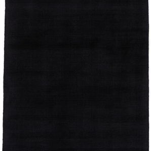 Teppich CARPETFINE Ava Viskoseteppich Teppiche Gr. B/L: 120 cm x 170 cm, 13 mm, 1 St., schwarz Esszimmerteppiche Seidenoptik, leichter Glanz, auch als Läufer erhältlich