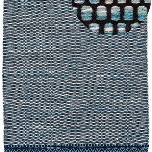 Teppich CARPETFINE Kelim Mia Teppiche Gr. B/L: 240 cm x 340 cm, 6 mm, 1 St., blau Baumwollteppiche Baumwolle Wendeteppich, Wohnzimmer