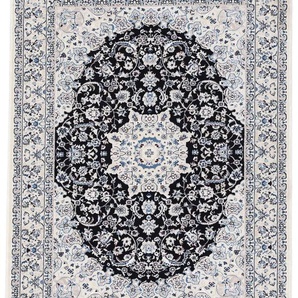 Teppich CARPETFINE Nain Diane Teppiche Gr. B: 200cm, 8mm, L: 290cm, blau Kurzflorteppich, Orient Look