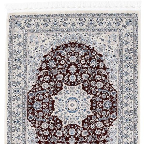 Teppich CARPETFINE Nain Diane Teppiche Gr. B: 200cm, 8mm, L: 290cm, rot Kurzflorteppich, Orient Look