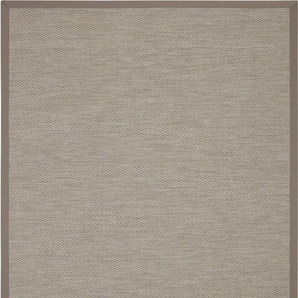 Teppich DEKOWE Naturino Color Teppiche Gr. B: 200cm, 7mm, L: 290cm, grau Flachgewebe, Sisal-Optik, mit Bordüre, In- und Outdoor geeignet