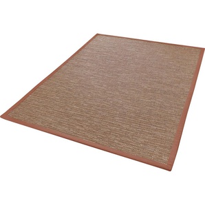 Teppich DEKOWE Naturino Effekt Teppiche Gr. B/L: 200 cm x 290 cm, 8 mm, 1 St., braun Esszimmerteppiche Flachgewebe, Sisal-Optik, mit Bordüre, In- und Outdoor geeignet