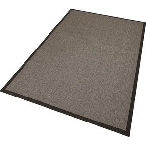 Teppich DEKOWE Naturino Rips Teppiche Gr. B: 200cm, 7mm, L: 290cm, grau (anthrazit) Flachgewebe, Sisal-Optik, mit Bordüre, In- und Outdoor geeignet