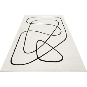 Teppich ESPRIT Artist Teppiche Gr. B/L: 200 cm x 290 cm, 13 mm, 1 St., schwarz-weiß (weiß, schwarz) Esszimmerteppiche Kurzflor Teppich, geometrisch modern, Wohnzimmer, Schlafzimmer