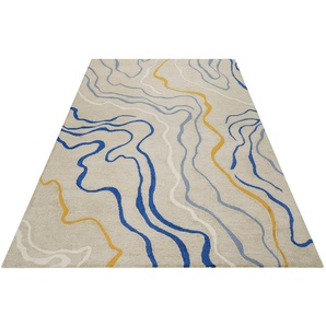 Teppich ESPRIT Drive Teppiche Gr. B/L: 290 cm x 290 cm, 0,8 mm, 1 St., beige Esszimmerteppiche nachhaltig, modern, abstraktes Design für Wohnzimmer und Schlafzimmer