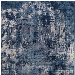 Teppich FLAIR RUGS Wonderlust Teppiche Gr. B/L: 200 cm x 290 cm, 10 mm, 1 St., blau (dunkelblau) Esszimmerteppiche fußbodenheizungsgeeignet, mehrfarbig, Vintage Design, Abstrakt
