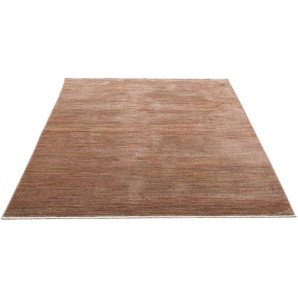 Teppich GINO FALCONE Corduletta UNI Teppiche Gr. B: 240cm, 10mm, L: 290cm, braun (rost) Kurzflor, meliert, moderne Cord Struktur, mit Fransen