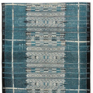 Teppich GINO FALCONE Outdoor-Africa 38 Teppiche Gr. B: 300cm, 5mm, L: 400cm, blau Flachgewebe, Ethno Style, In- und Outdoor geeignet