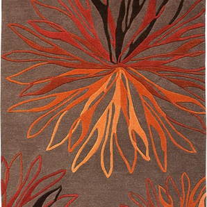 Teppich HEINE HOME Teppiche Gr. ca. 120/180cm, 20mm, L: 180cm, bunt (taupe-rot) Shaggyteppich Hochflorteppich Moderner Teppich Naturteppich Schurwollteppich Teppiche