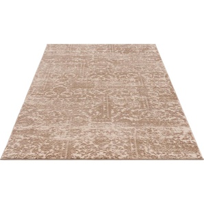 Teppich HOME AFFAIRE Dilani Teppiche Gr. B/L: 240 cm x 320 cm, 12 mm, 1 St., beige (natur) Esszimmerteppiche Vintage, dezenter Glanz, Hoch-Tief-Struktur, Schrumpf Carving-Effekt