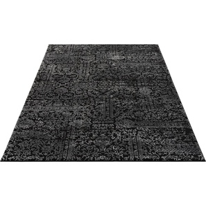Teppich HOME AFFAIRE Dilani Teppiche Gr. B/L: 280 cm x 390 cm, 12 mm, 1 St., grau Esszimmerteppiche Vintage, dezenter Glanz, Hoch-Tief-Struktur, Schrumpf Carving-Effekt