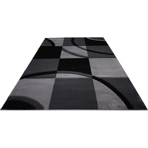 Teppich HOME AFFAIRE Josias Teppiche Gr. B/L: 240 cm x 320 cm, 16 mm, 1 St., grau Esszimmerteppiche mit handgearbeitetem Konturenschnitt, flach, Kurzflor, elegant