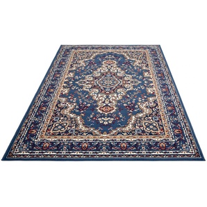 Teppich HOME AFFAIRE Oriental Teppiche Gr. B/L: 240 cm x 330 cm, 7 mm, 1 St., blau (hellblau) Orient-Optik, mit Bordüre, Teppich, Kurzflor, Weich, Pflegeleicht