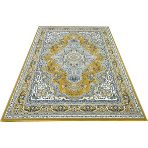 Teppich HOME AFFAIRE Oriental Teppiche Gr. B/L: 240 cm x 330 cm, 7 mm, 1 St., gelb Orient-Optik, mit Bordüre, Teppich, Kurzflor, Weich, Pflegeleicht